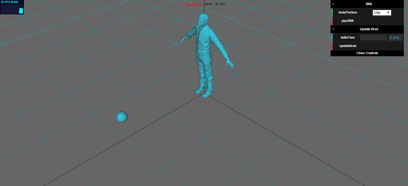 ScreenShot of Brad in a threeJS scene